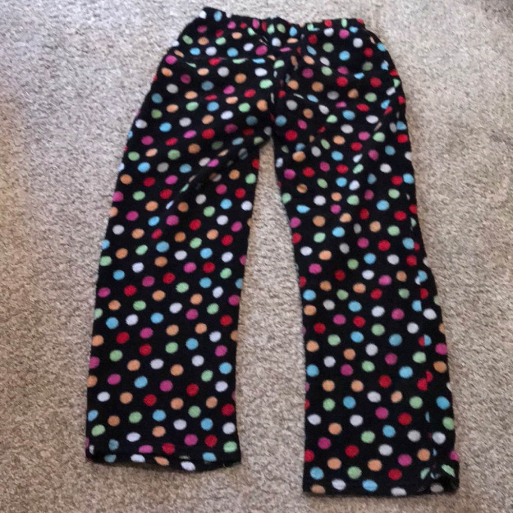 Character Black Fuzzy Polka Dot Pajama Pants